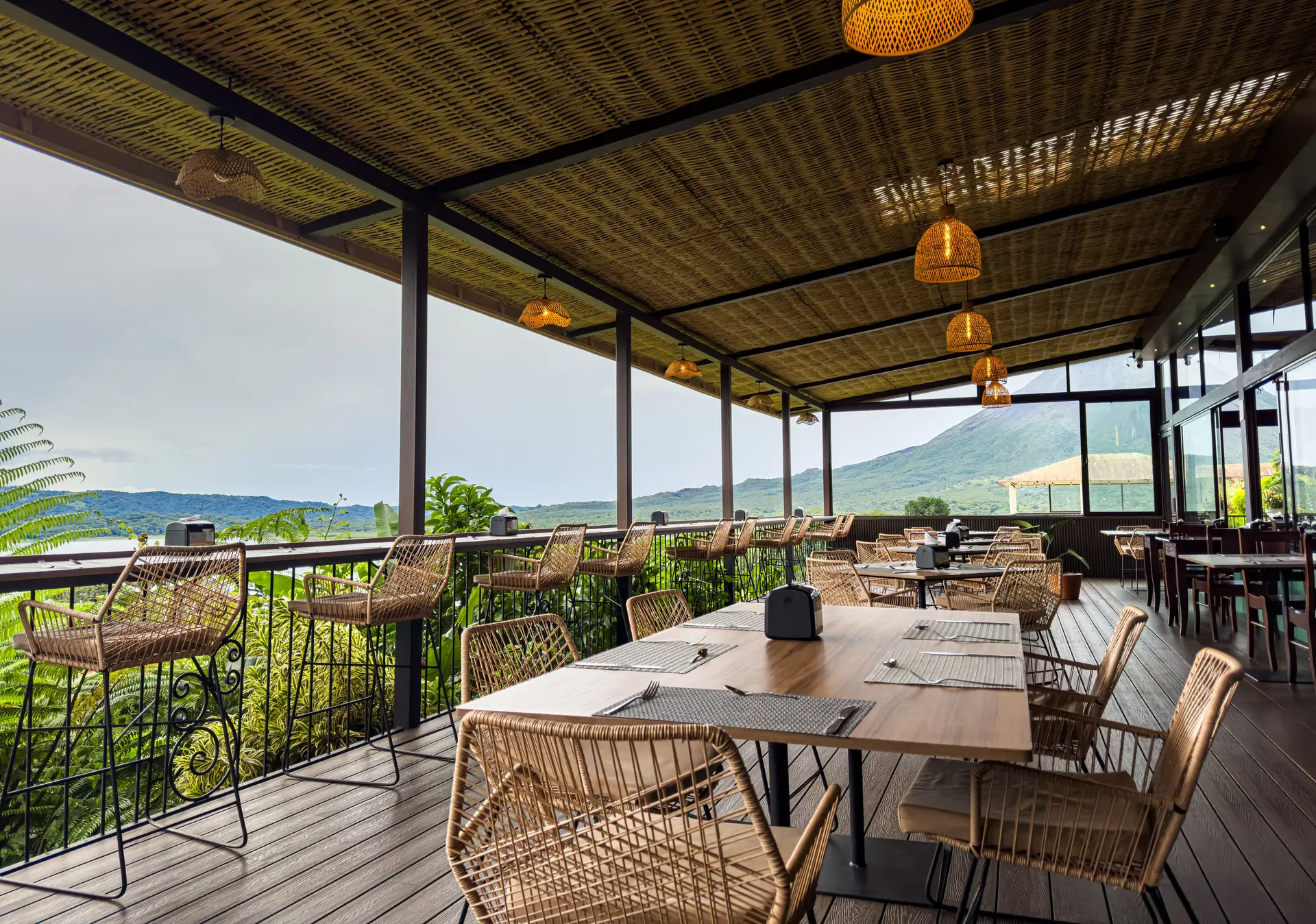 Arenal Volcano view dining terrace - Costa Rican authentic dining